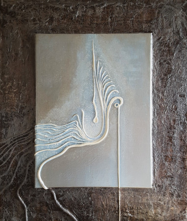 Il passato di domani.   (tecn. mista acrilico polim. su tela mis. cm. 50x60)